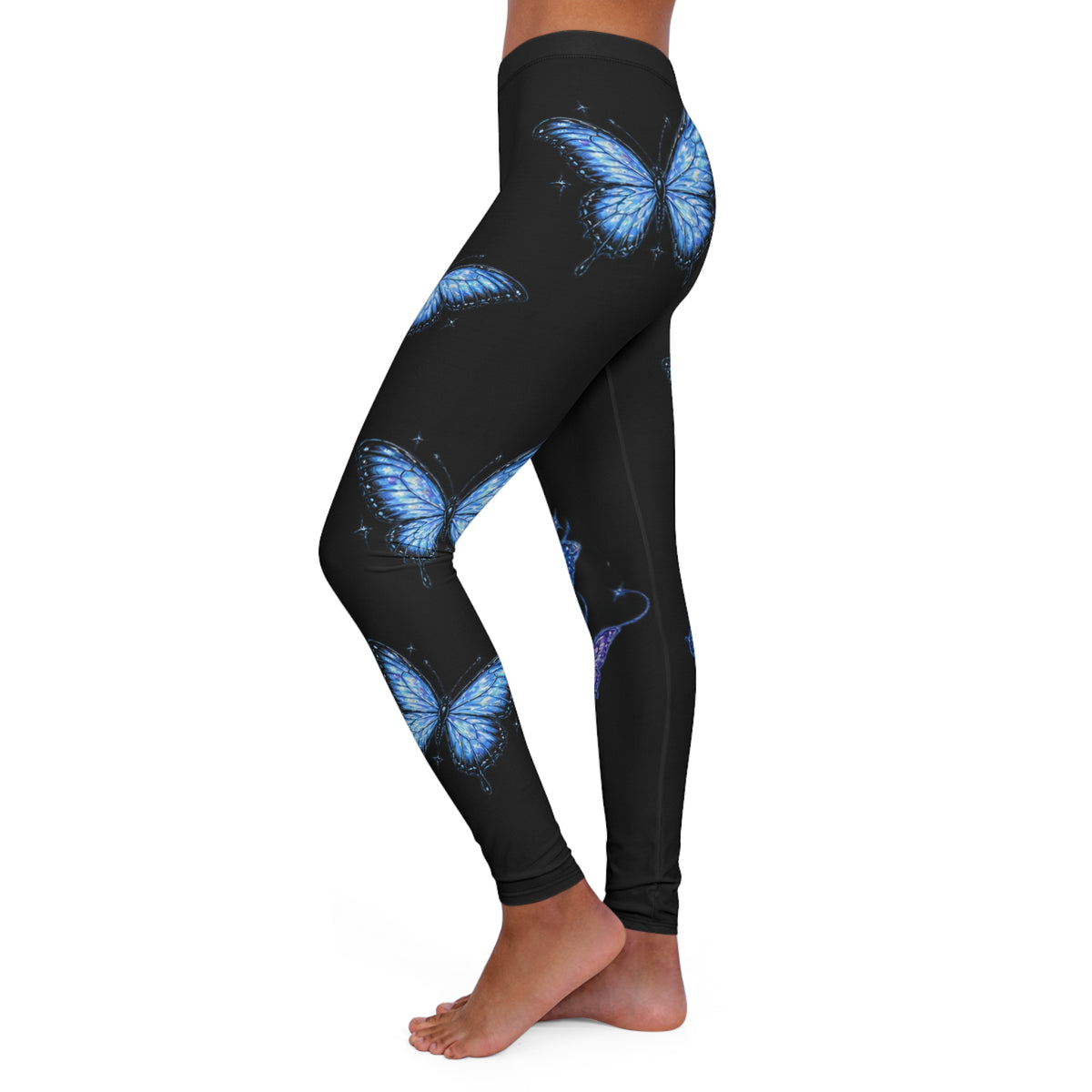 Blue Butterfly Leggings — Women's All-Over Print Yoga & Casual Leggings