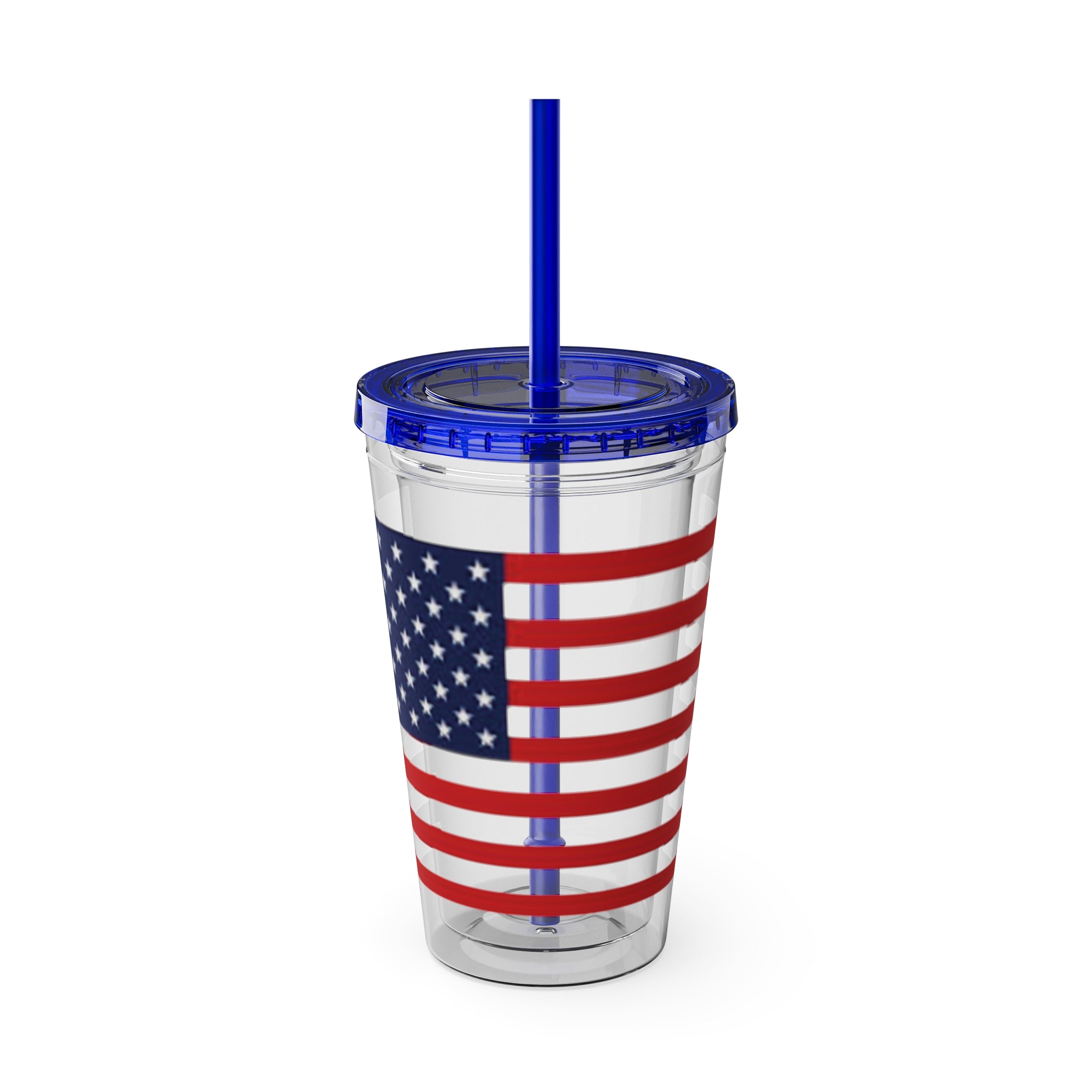 American Flag 16oz Tumbler with Straw – Patriotic USA Travel Cup