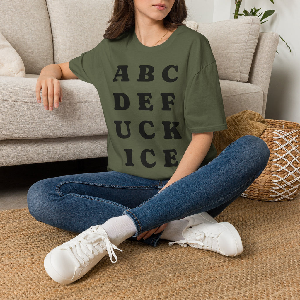 ABC DEF F*** Ice T-Shirt — Funny Hidden Message Letter Grid Tee