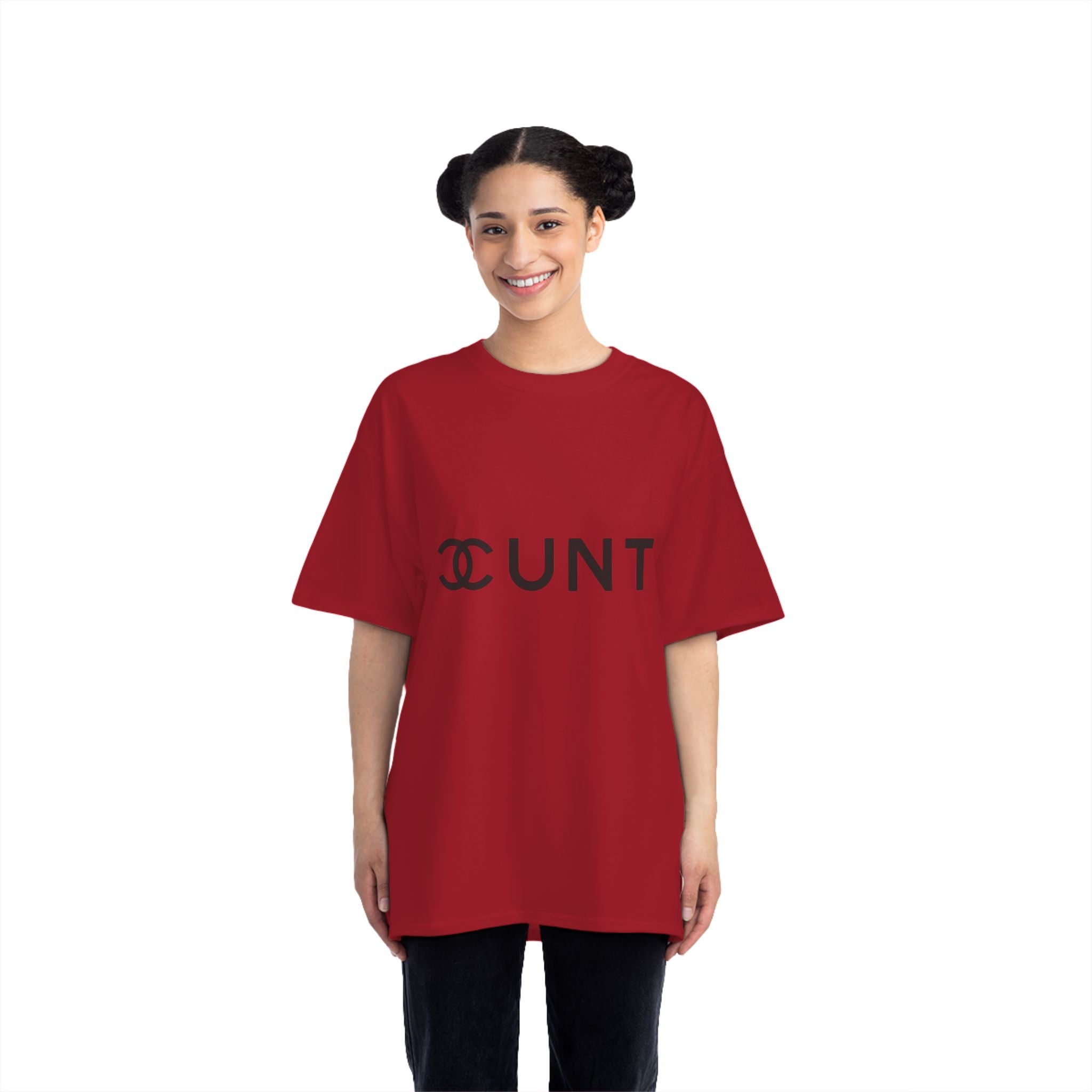 Graphic T-Shirt — Bold Parody Logo "CUNT" Statement Tee (women)