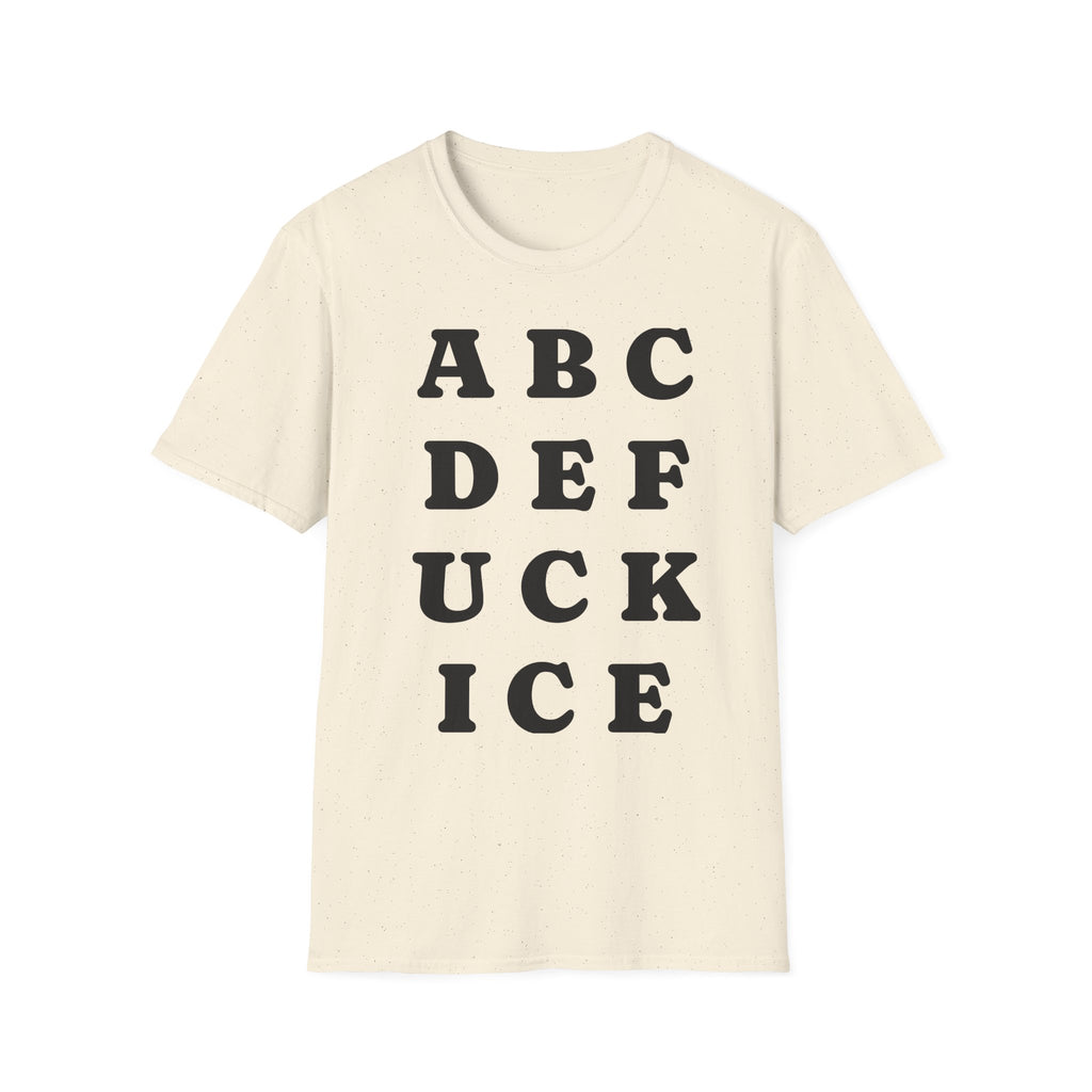 ABC DEF F*** Ice T-Shirt — Funny Hidden Message Letter Grid Tee