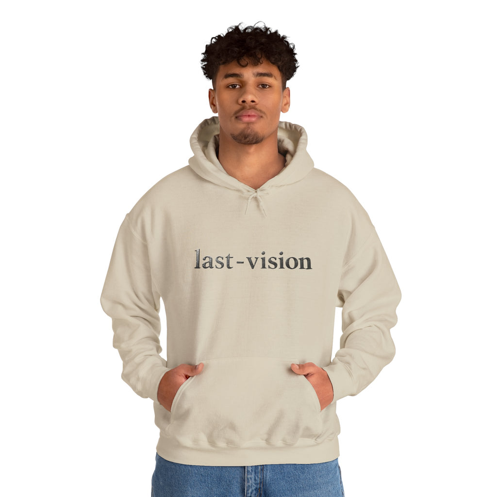 Last-Vision Minimalist Hoodie — Monochrome Logo Pullover