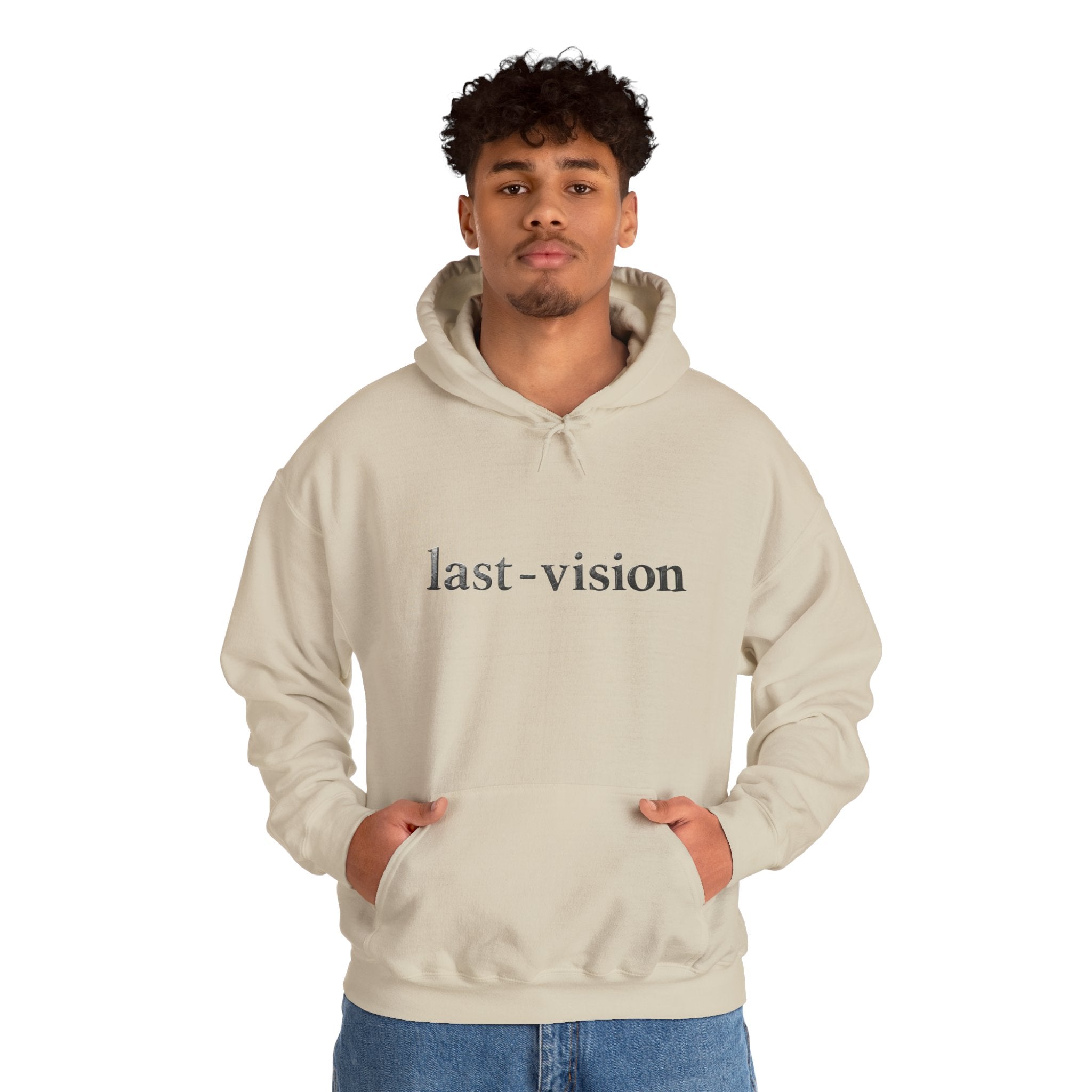 Last-Vision Minimalist Hoodie — Monochrome Logo Pullover