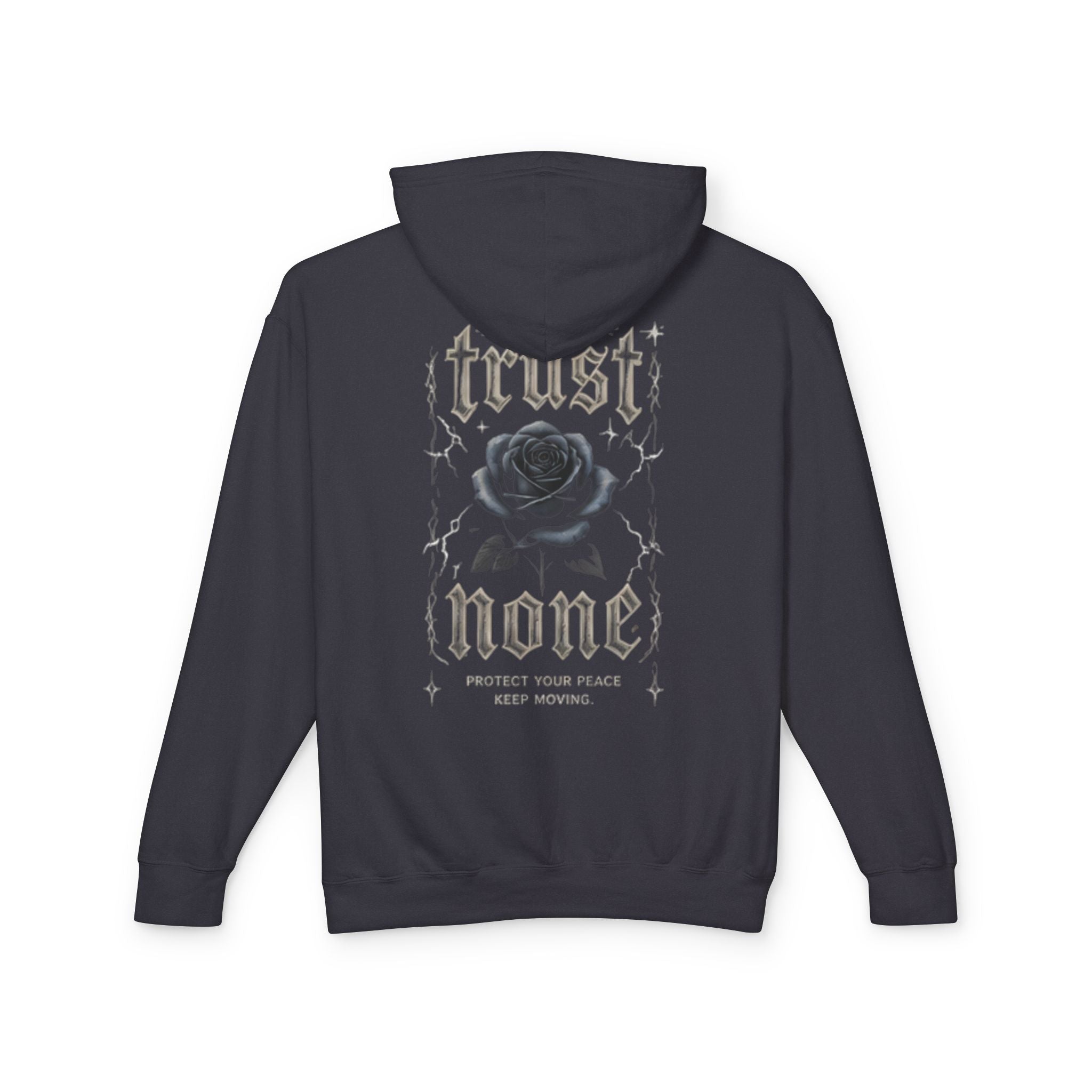 Hoodie — 'Loyalty' Gothic Skull & Rose Graphic Pullover (Trust None)