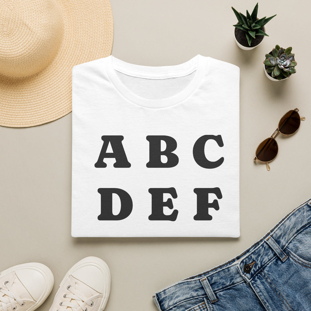 ABC DEF F*** Ice T-Shirt — Funny Hidden Message Letter Grid Tee