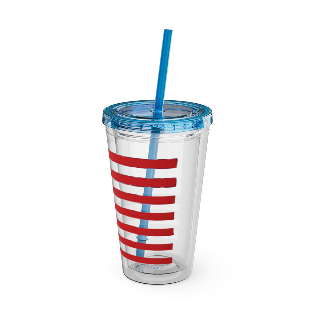 American Flag 16oz Tumbler with Straw – Patriotic USA Travel Cup