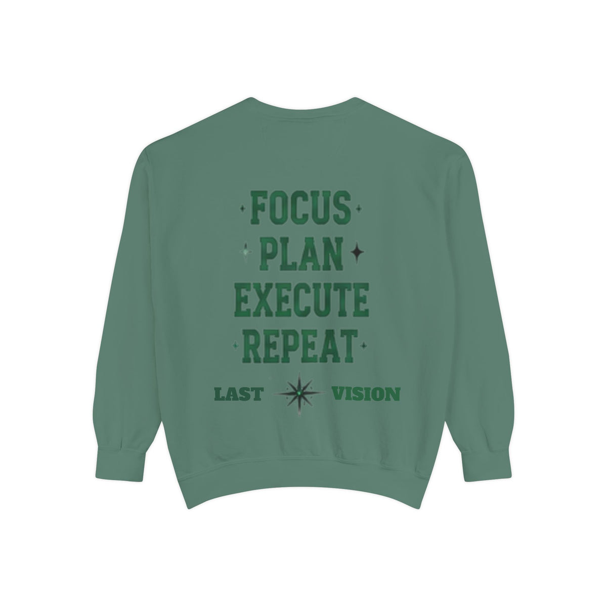 Discipline Sweatshirt — 'Discipline' Angel Graphic with 'Focus Plan Execute Repeat' Motivational Back