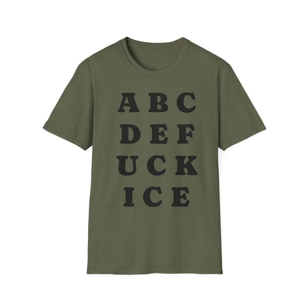 ABC DEF F*** Ice T-Shirt — Funny Hidden Message Letter Grid Tee