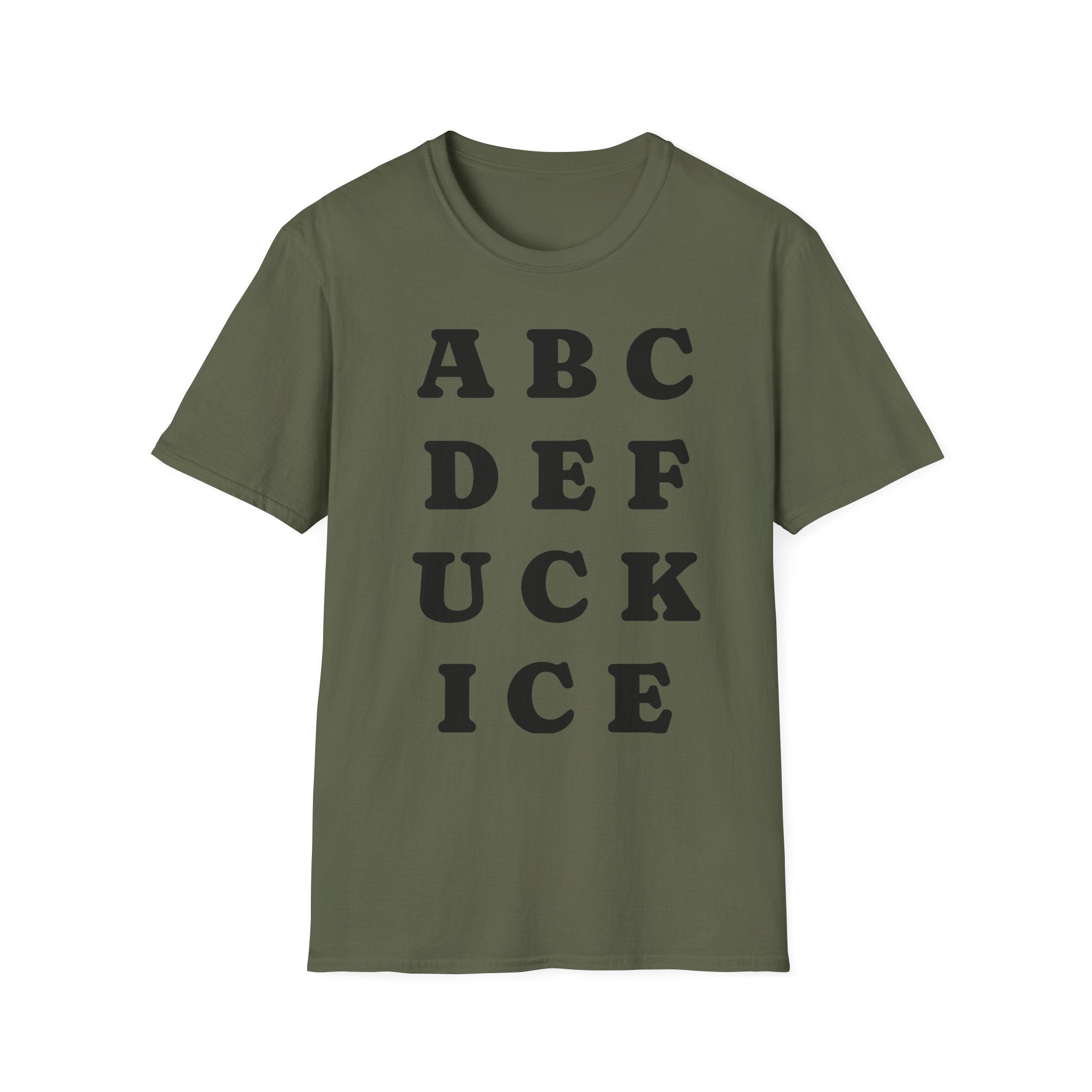 ABC DEF F*** Ice T-Shirt — Funny Hidden Message Letter Grid Tee