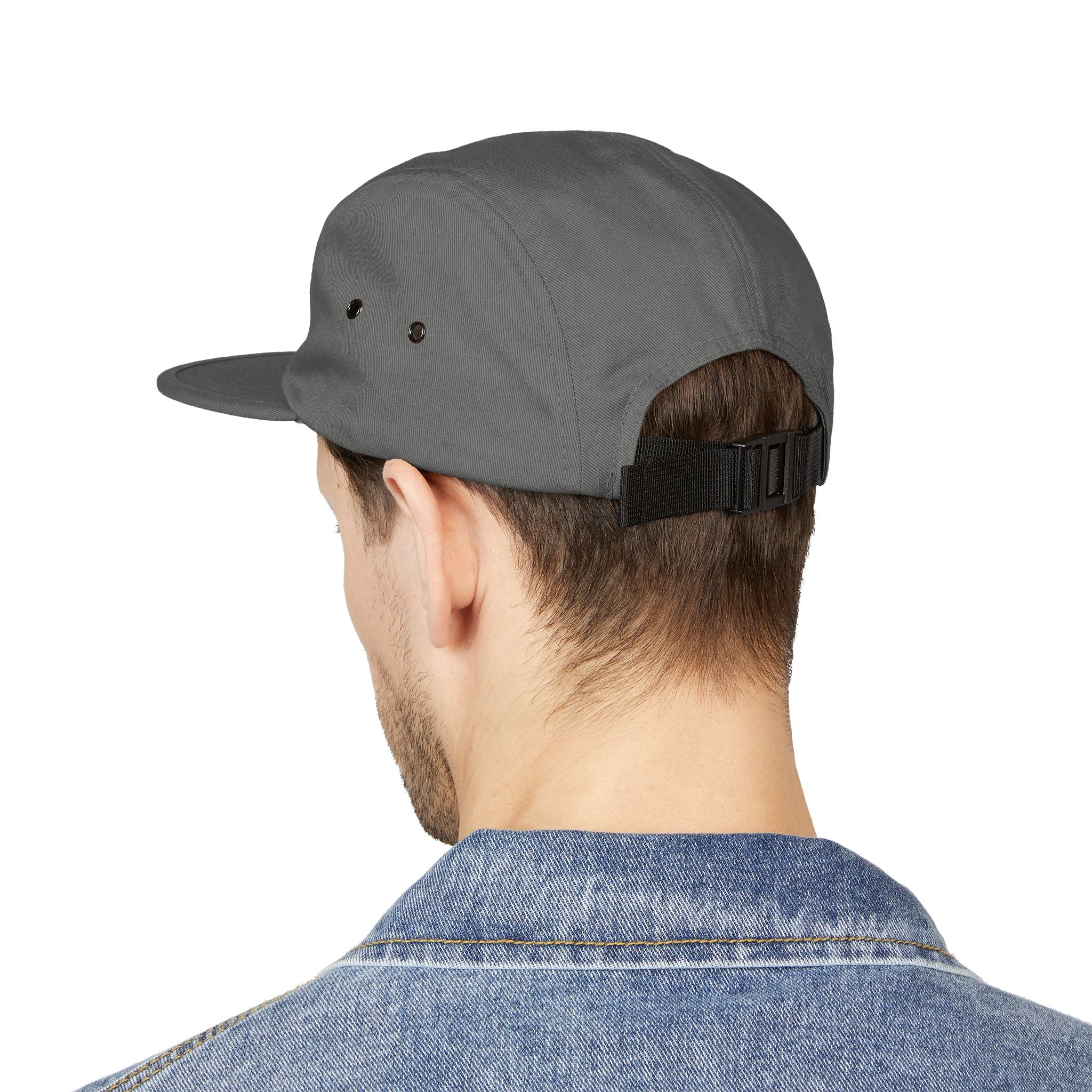 Last Vision Embroidered 5-Panel Cap — Retro Smiley Patch