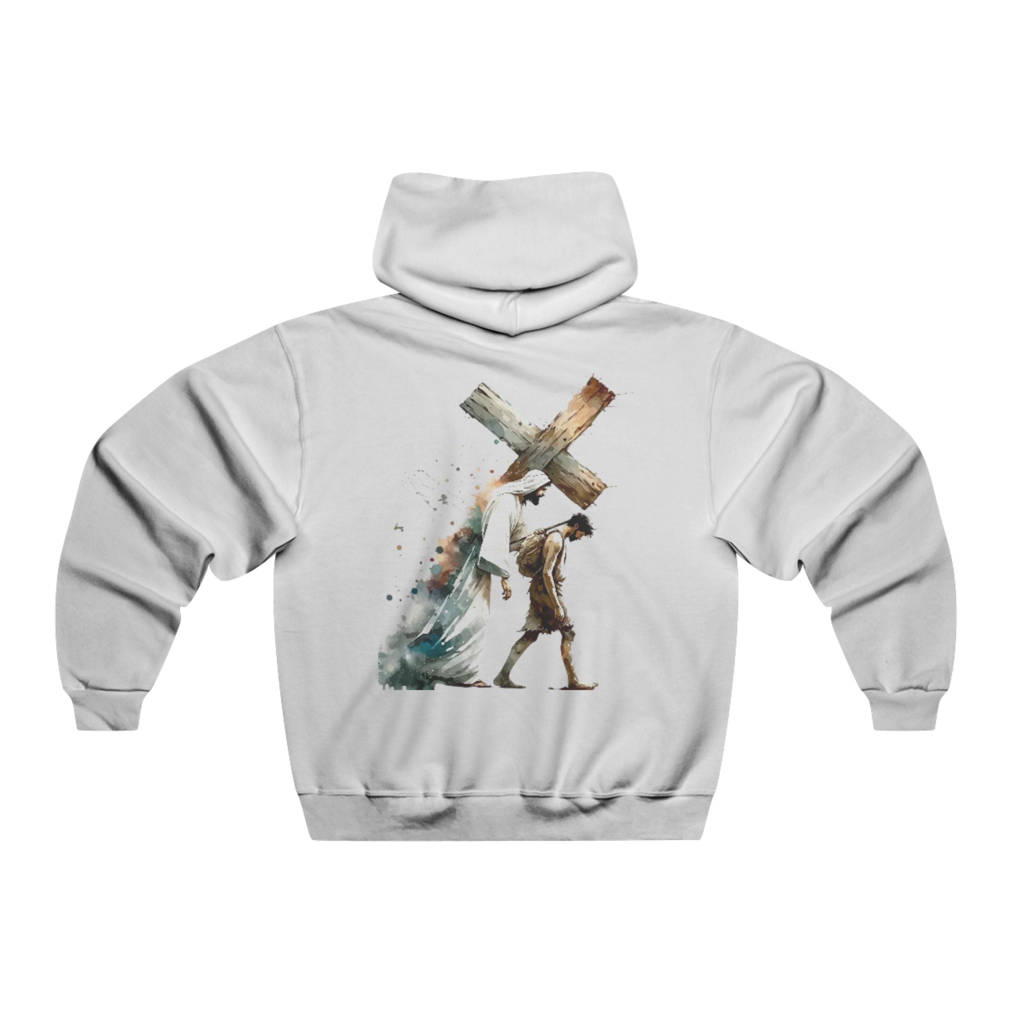 Christian Cross Hoodie — Jesus Carrying the Cross (I can do all things through christ)