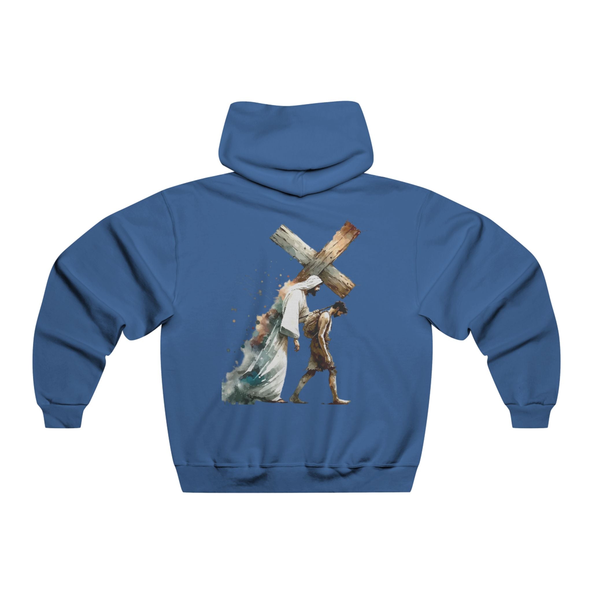Christian Cross Hoodie — Jesus Carrying the Cross (I can do all things through christ)