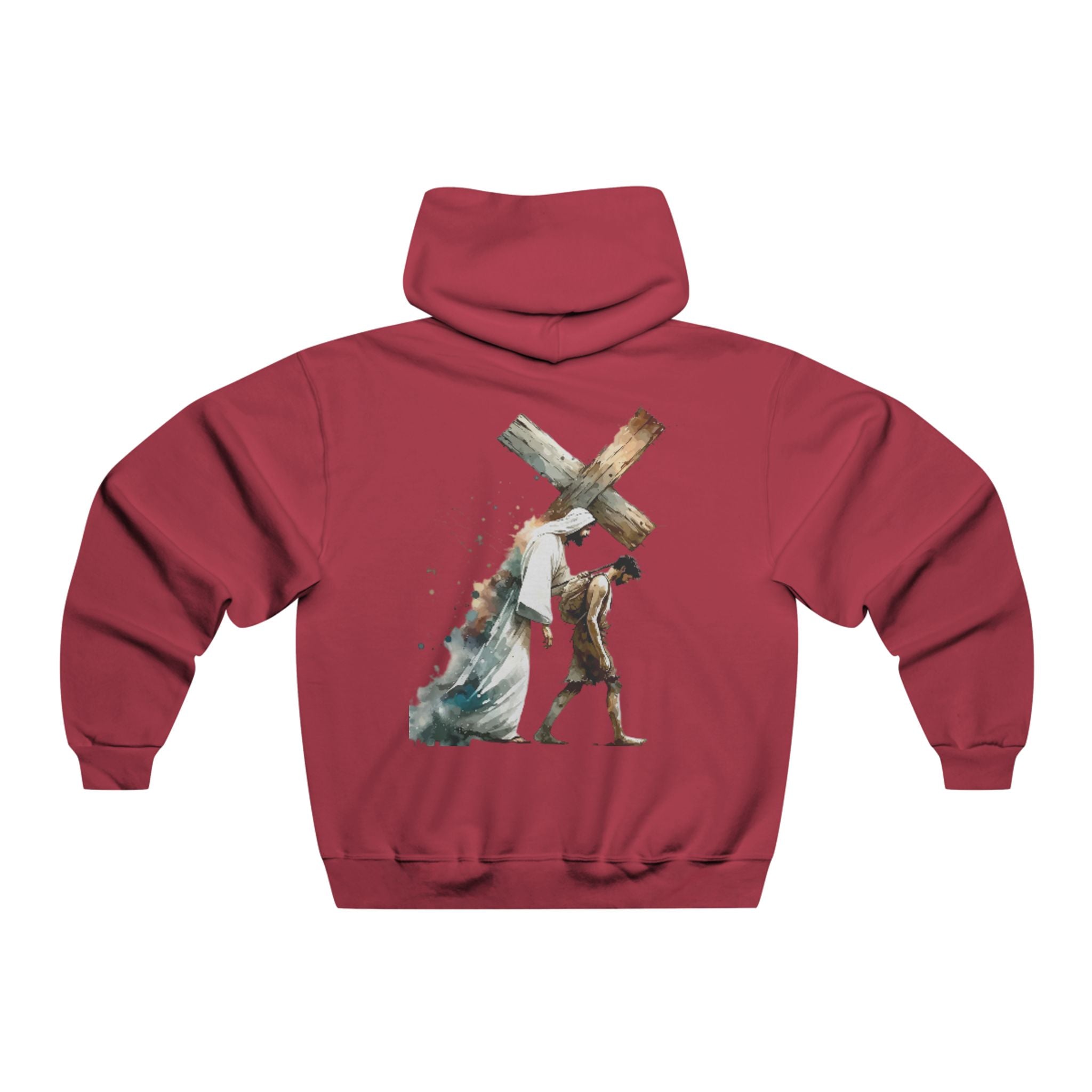 Christian Cross Hoodie — Jesus Carrying the Cross (I can do all things through christ)