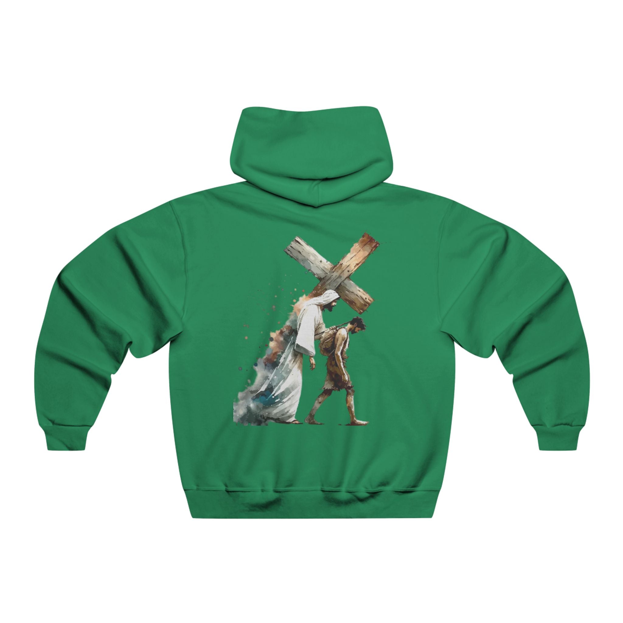Christian Cross Hoodie — Jesus Carrying the Cross (I can do all things through christ)