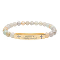 Natural Stone Bar Bracelet — Prayer/Scripture Bead Bracelet