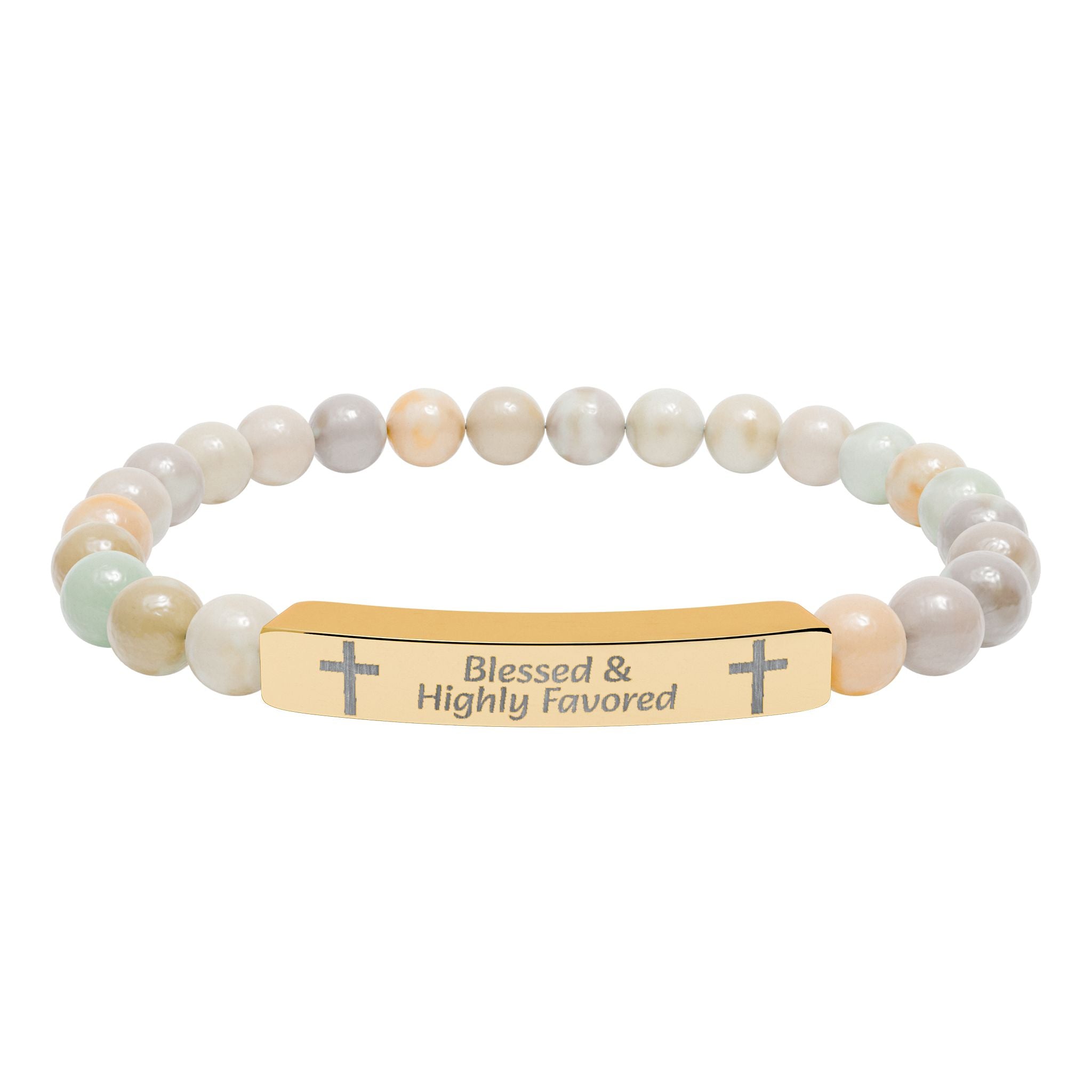 Natural Stone Bar Bracelet — Prayer/Scripture Bead Bracelet