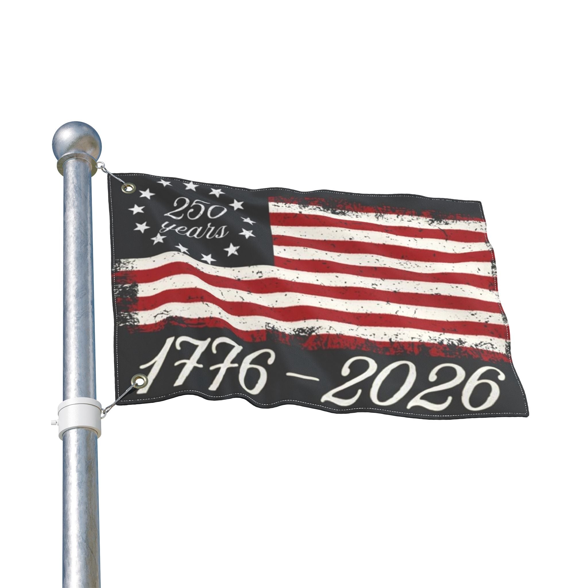 1776–2026 250 Years Vintage American Flag — Double Sided Flag