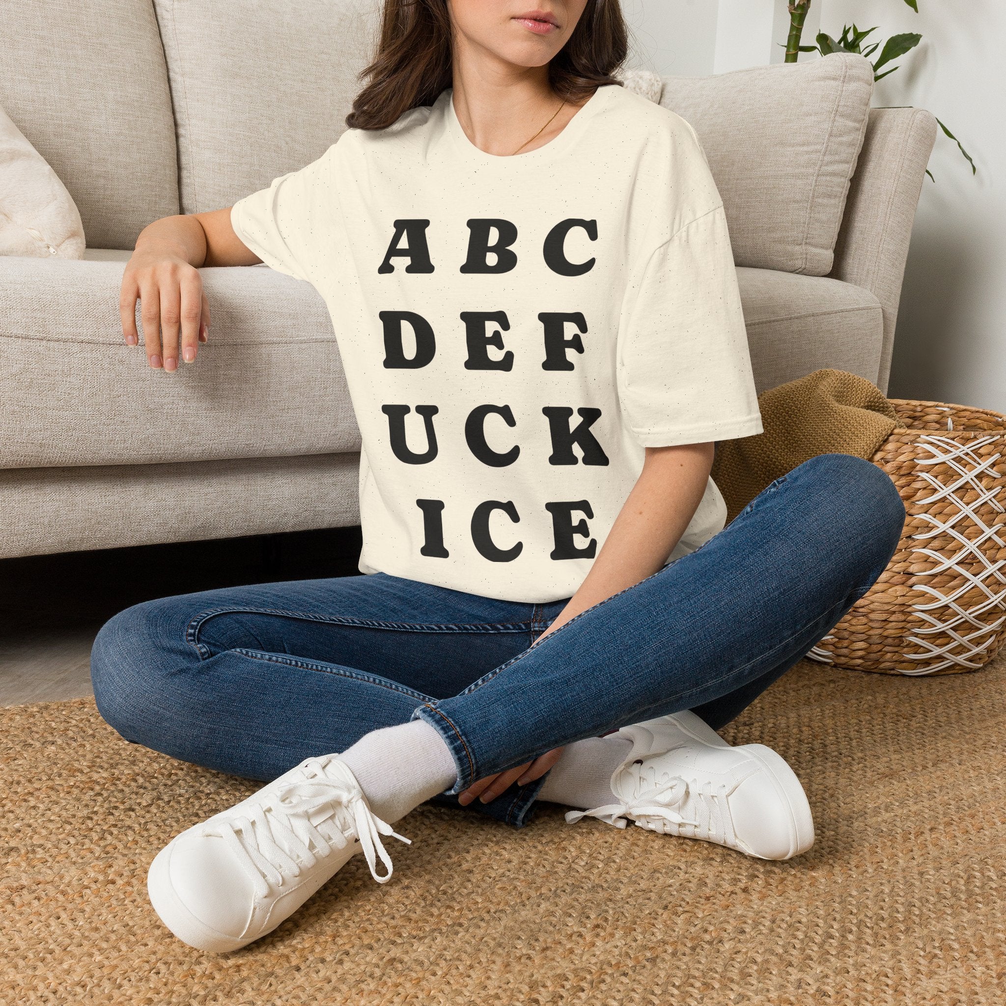 ABC DEF F*** Ice T-Shirt — Funny Hidden Message Letter Grid Tee