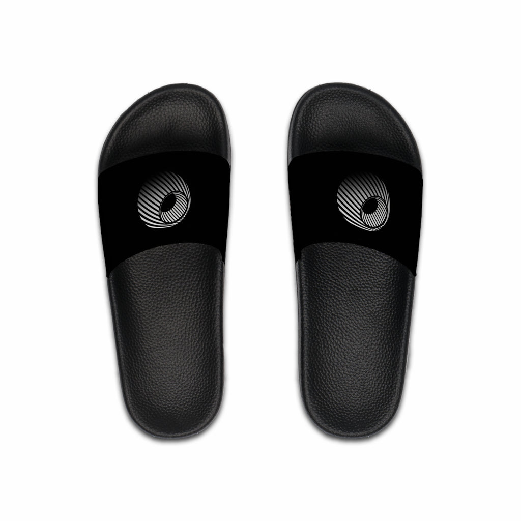 Men's Black Slide Sandals — 'Last Vision' Gradient Logo Slides