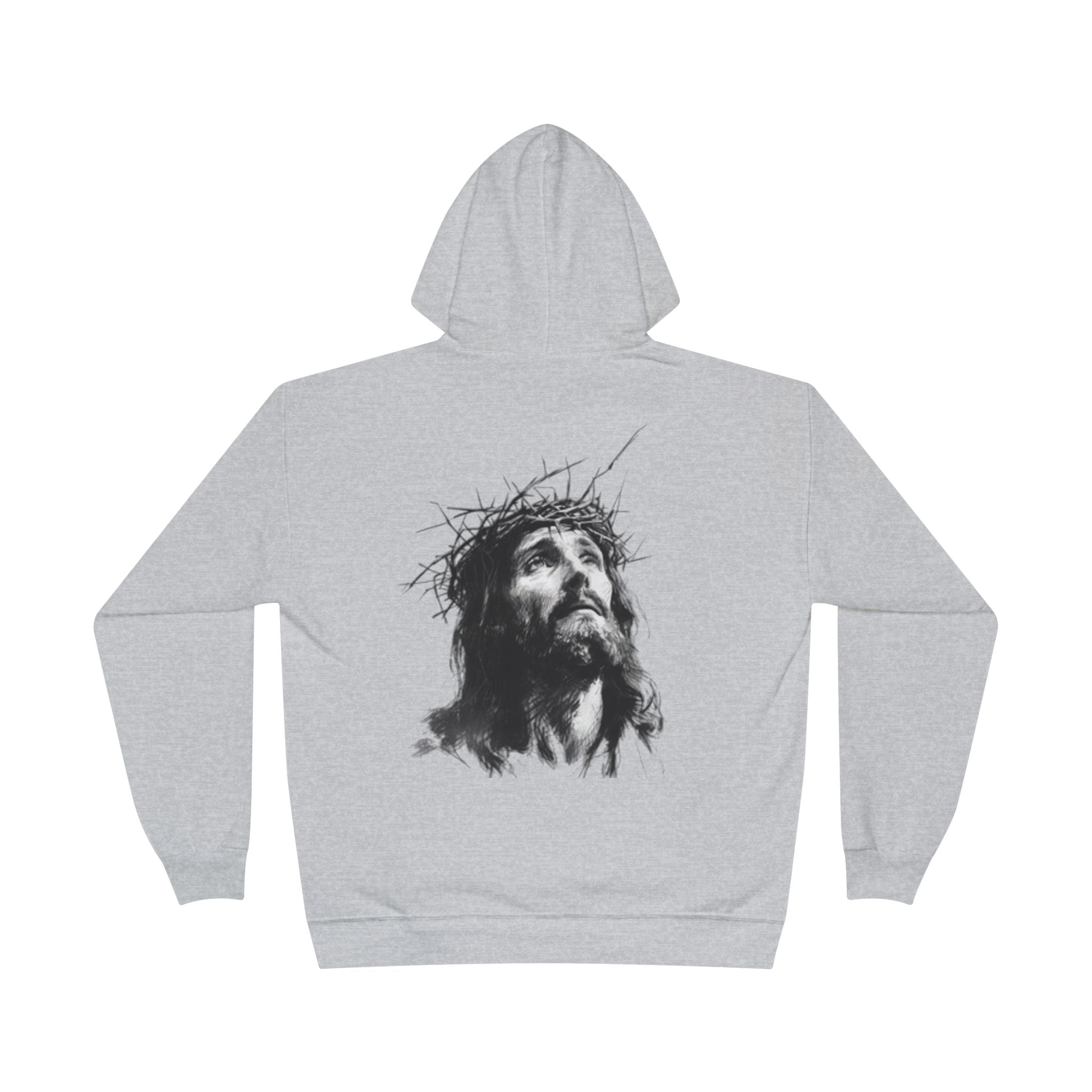 Jesus Portrait Hoodie — Crown of Thorns Religious Pullover
