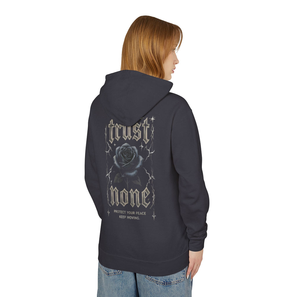 Hoodie — 'Loyalty' Gothic Skull & Rose Graphic Pullover (Trust None)