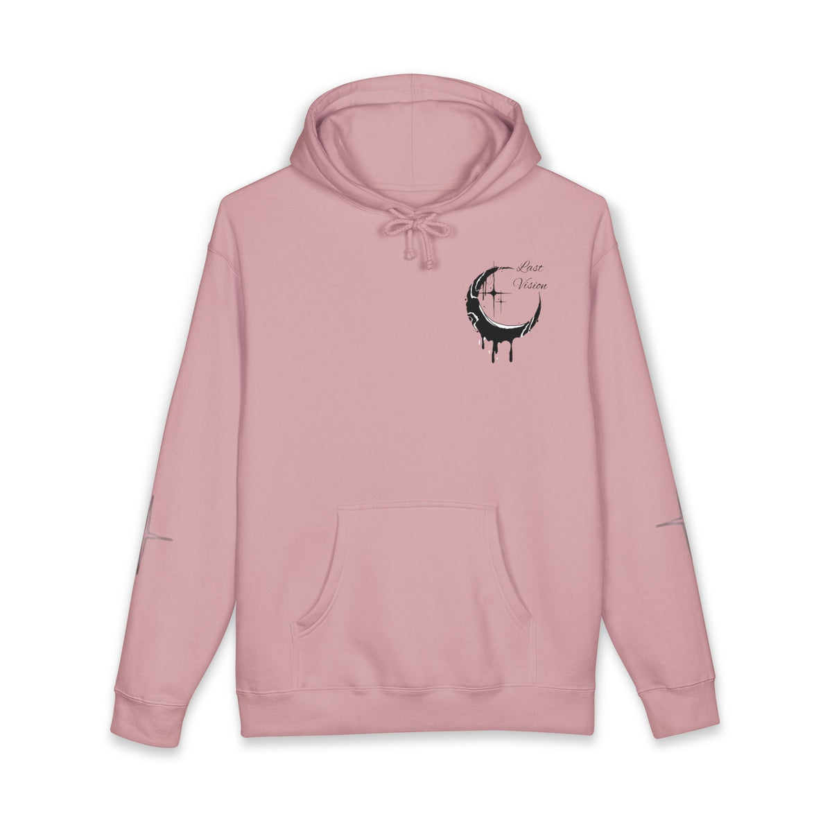 Moon Drip Hoodie — Gothic Crescent Last-Vision Graphic Sweatshirt