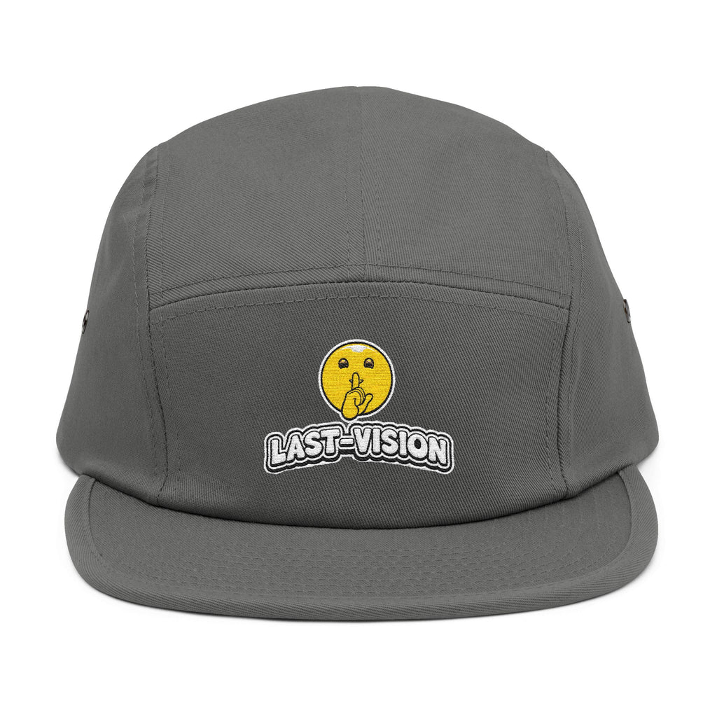 Last Vision Embroidered 5-Panel Cap — Retro Smiley Patch