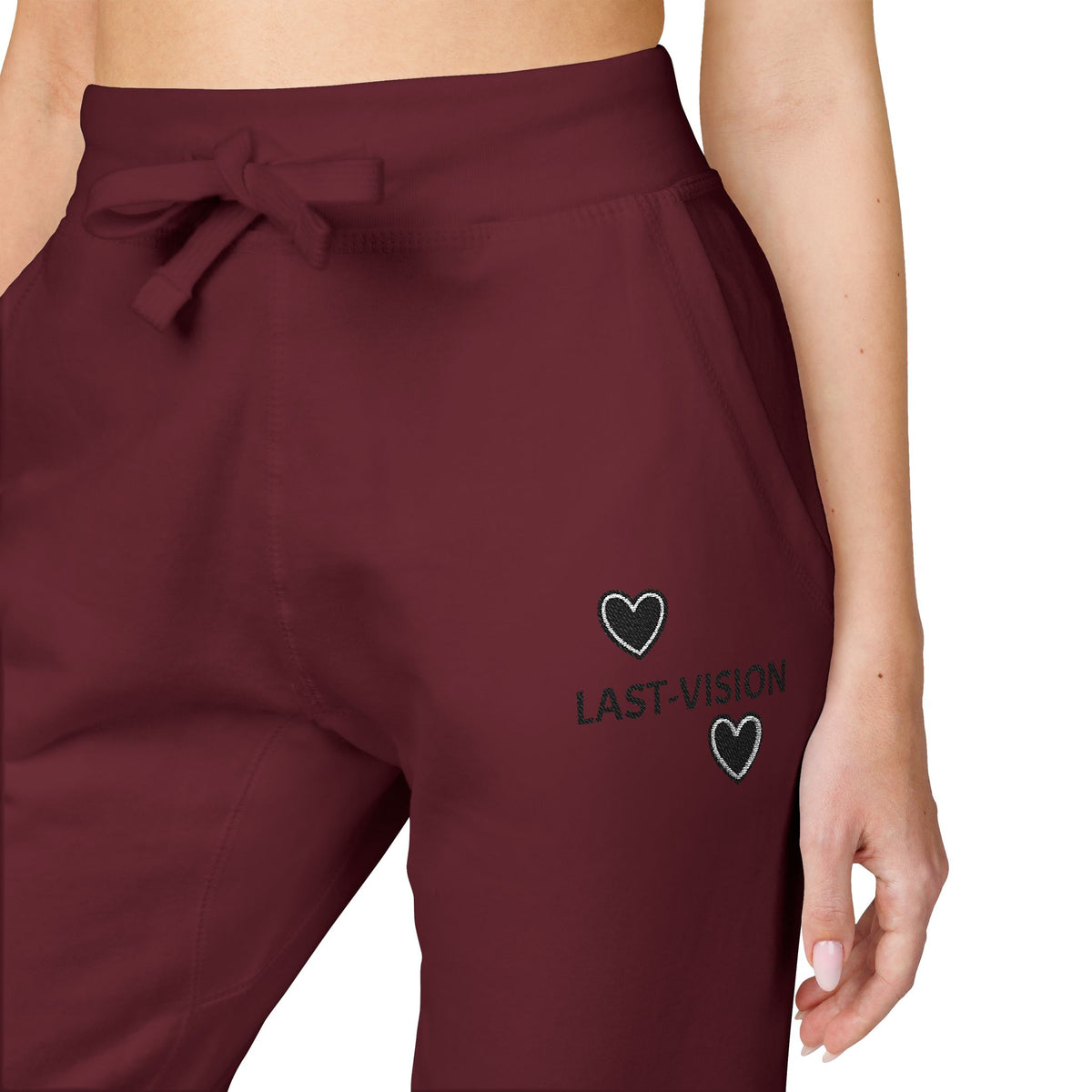 Last Vision Embroidered Sweatpants — Cozy Fleece Joggers