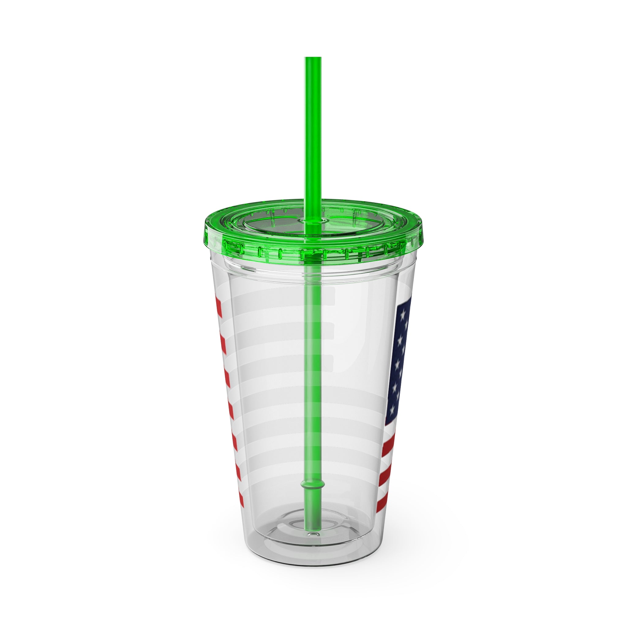 American Flag 16oz Tumbler with Straw – Patriotic USA Travel Cup