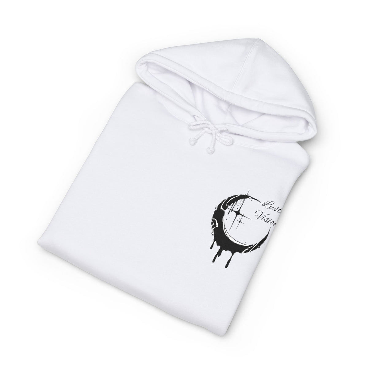 Moon Drip Hoodie — Gothic Crescent Last-Vision Graphic Sweatshirt