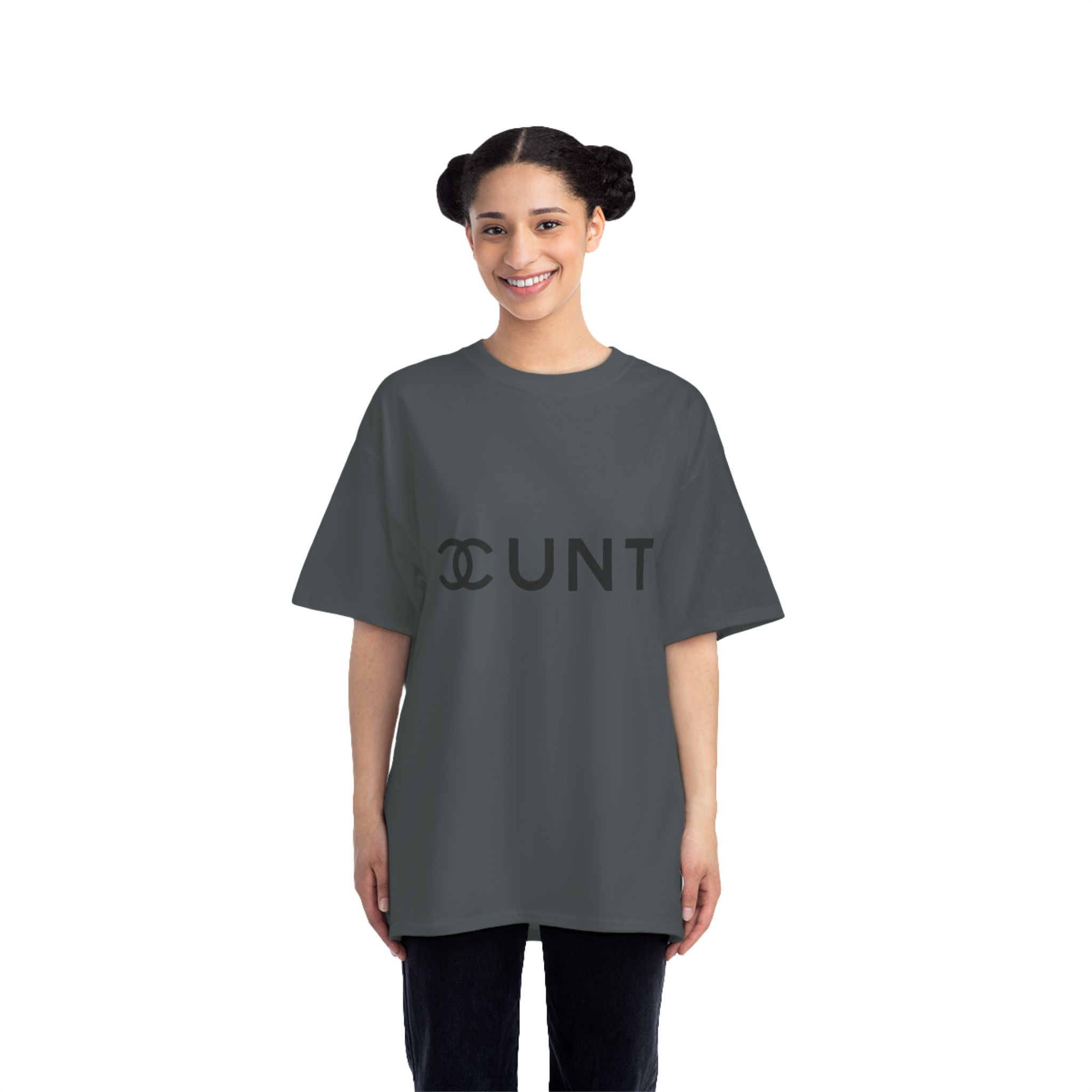 Graphic T-Shirt — Bold Parody Logo "CUNT" Statement Tee (women)
