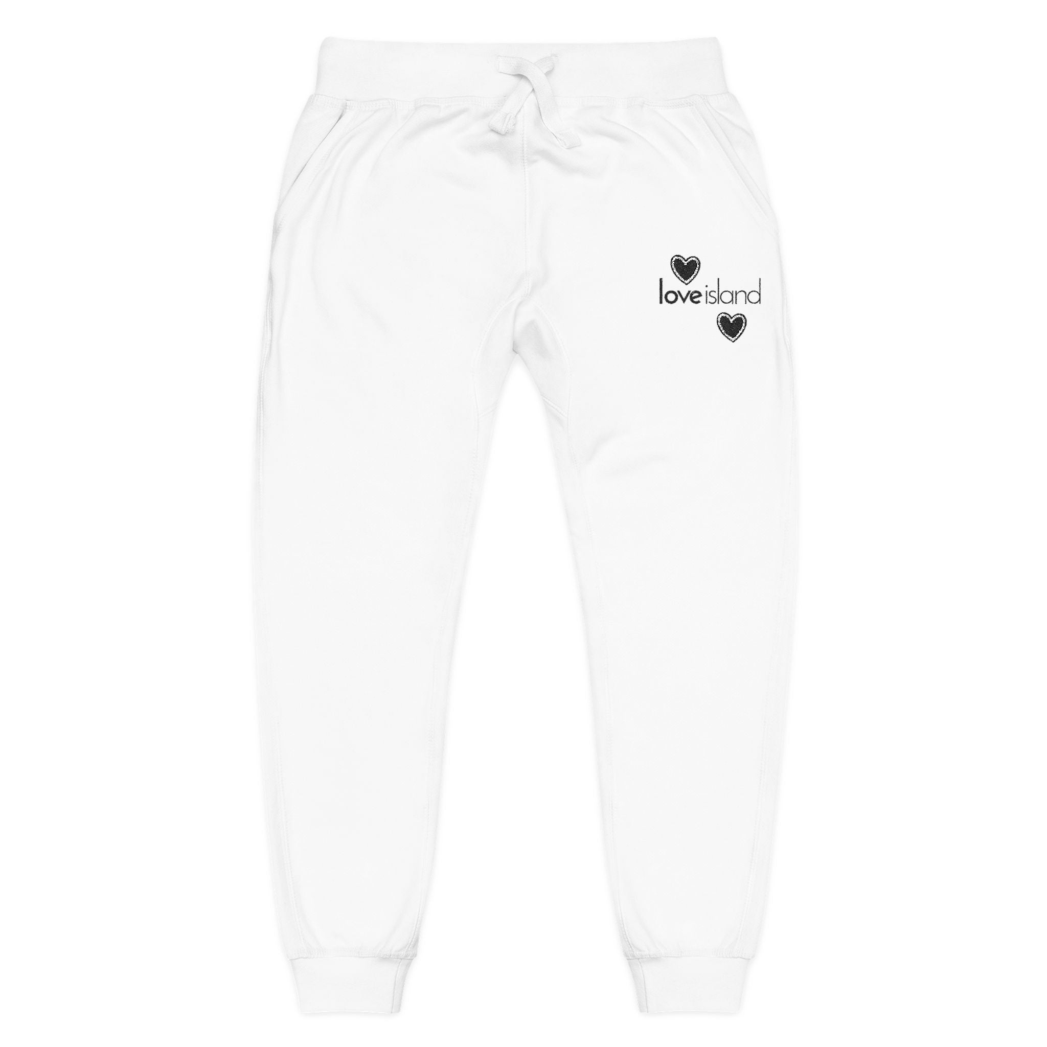 Love Island Embroidered Sweatpants — Cozy Fleece Joggers