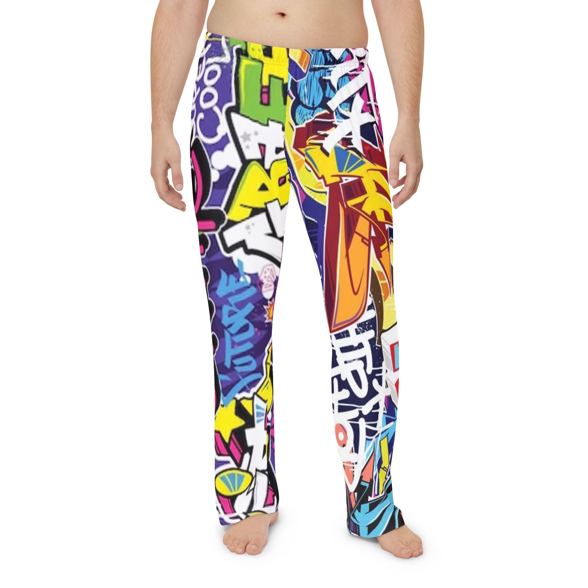 Graffiti Street Art Pajama Pants — Colorful Urban Lounge Sleepwear for Men
