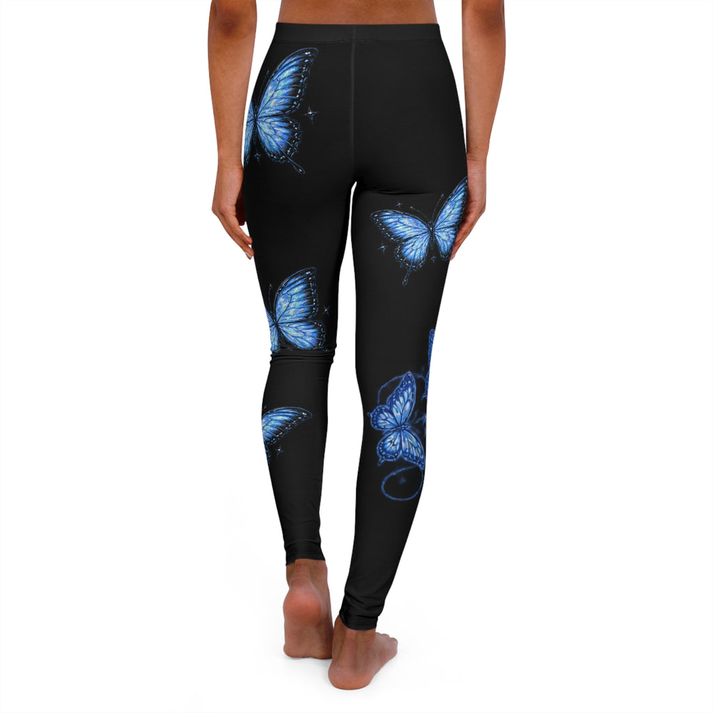 Blue Butterfly Leggings — Women's All-Over Print Yoga & Casual Leggings