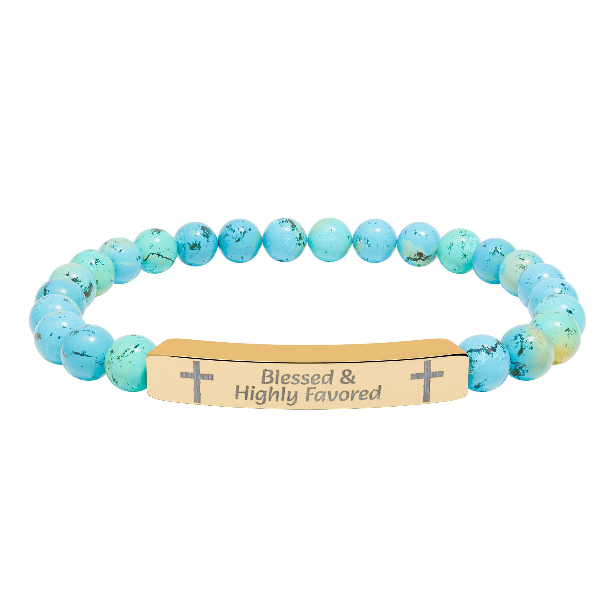 Natural Stone Bar Bracelet — Prayer/Scripture Bead Bracelet