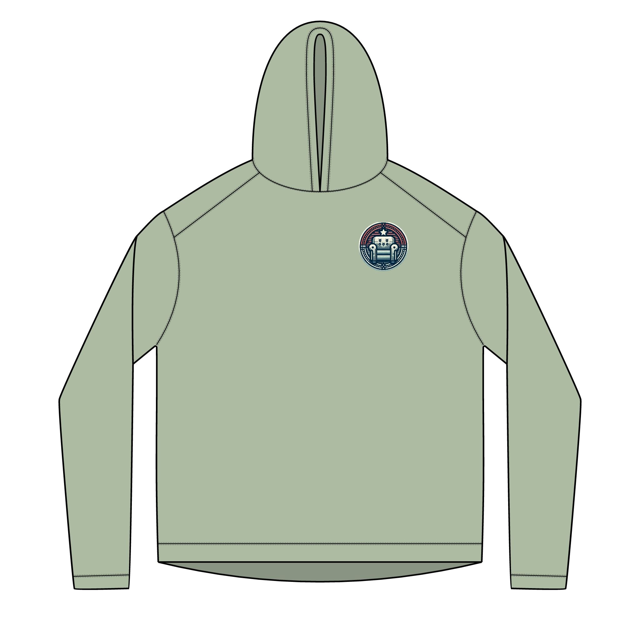 Solar Circuit Hoodie — Small Chest Sun & Circuit Emblem