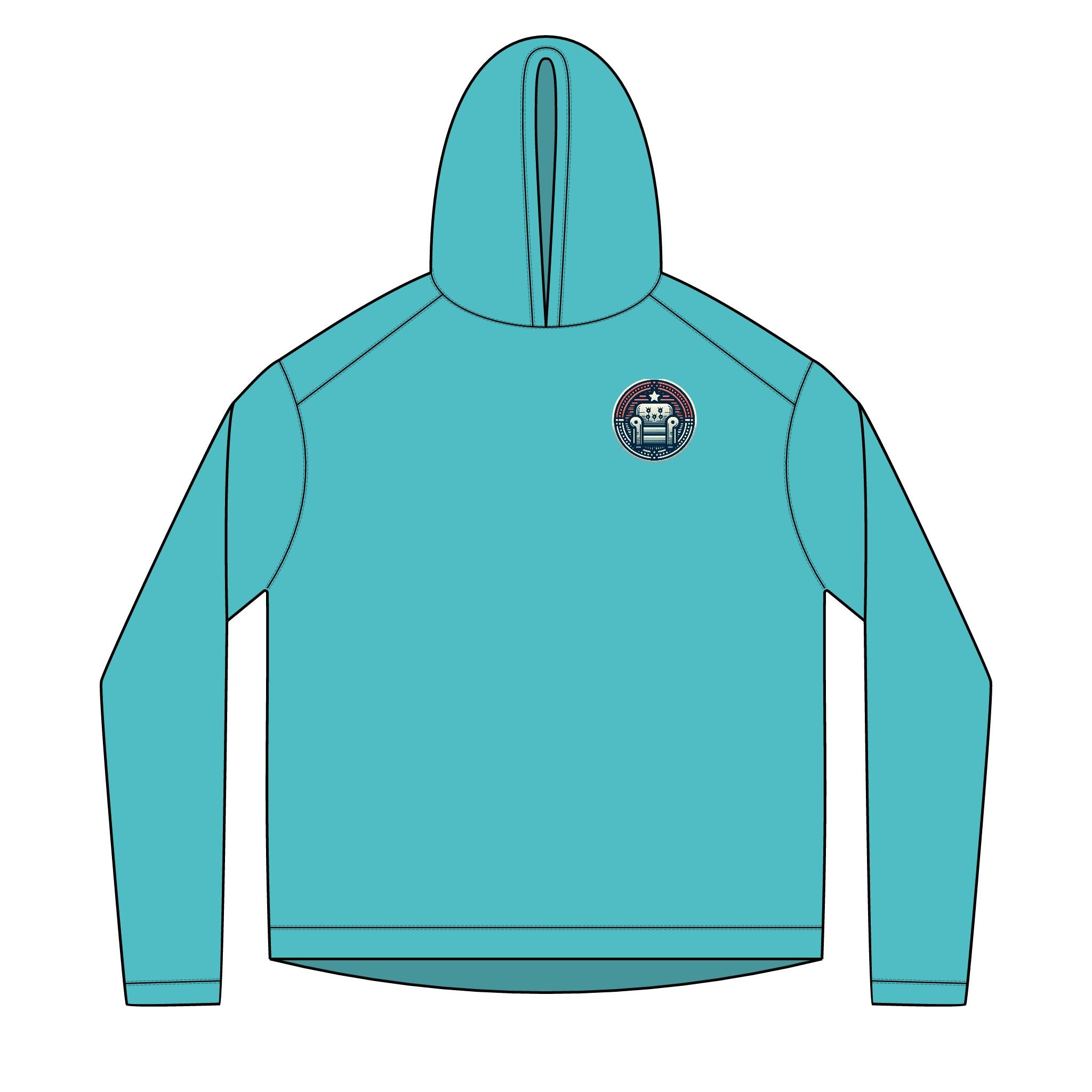 Solar Circuit Hoodie — Small Chest Sun & Circuit Emblem