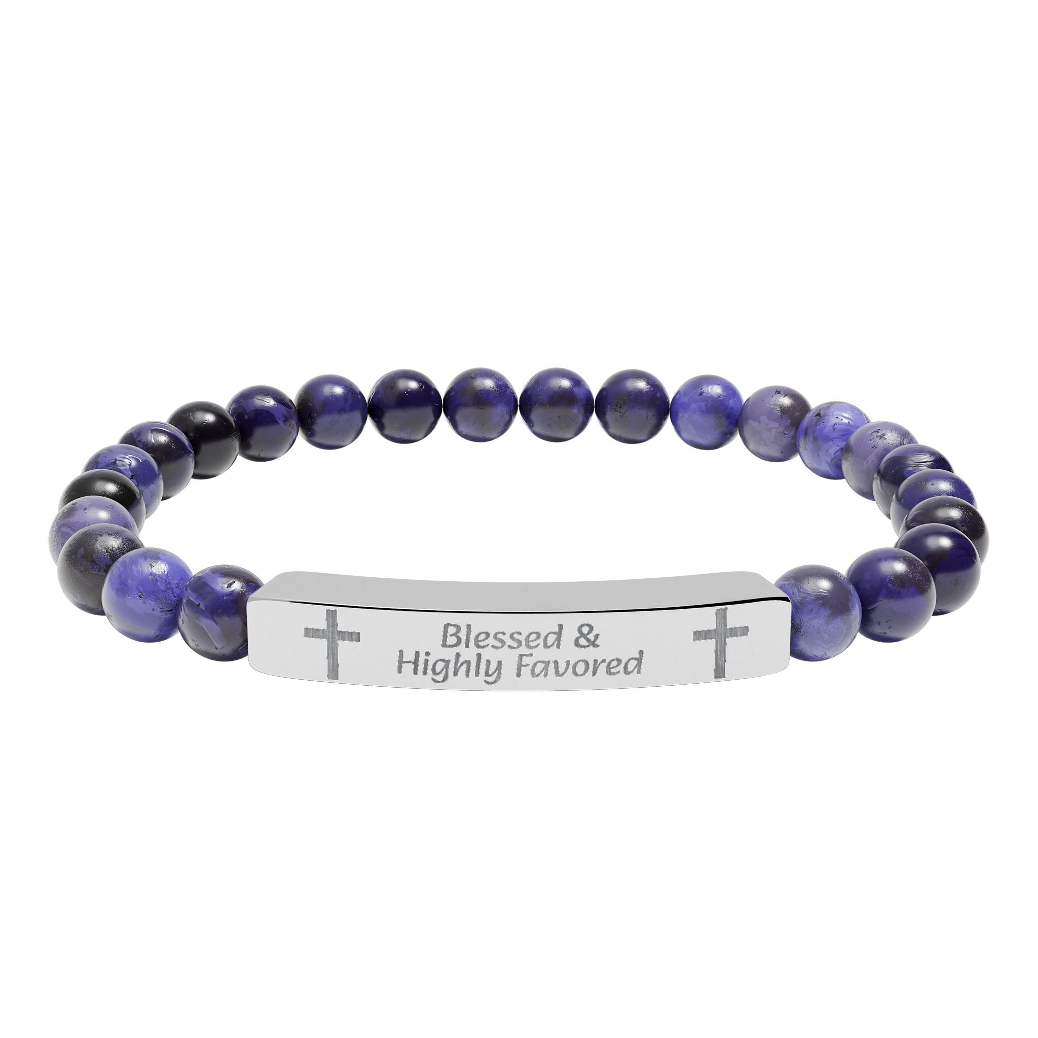 Natural Stone Bar Bracelet — Prayer/Scripture Bead Bracelet