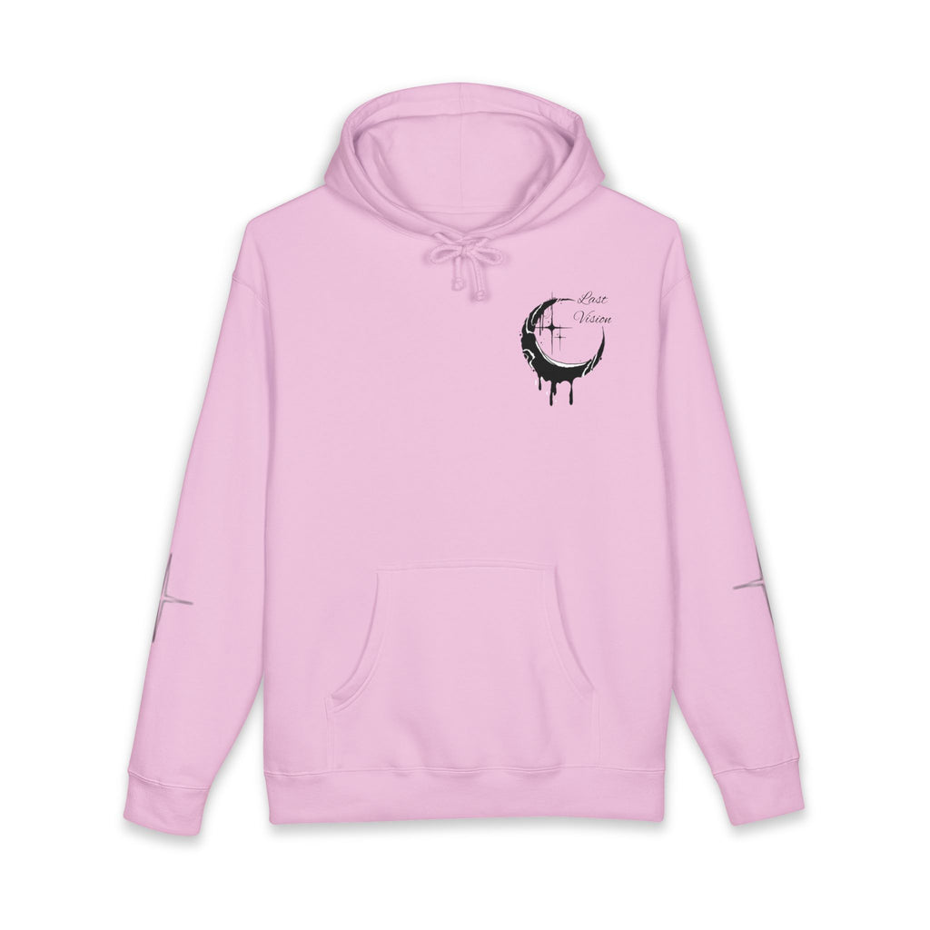 Moon Drip Hoodie — Gothic Crescent Last-Vision Graphic Sweatshirt