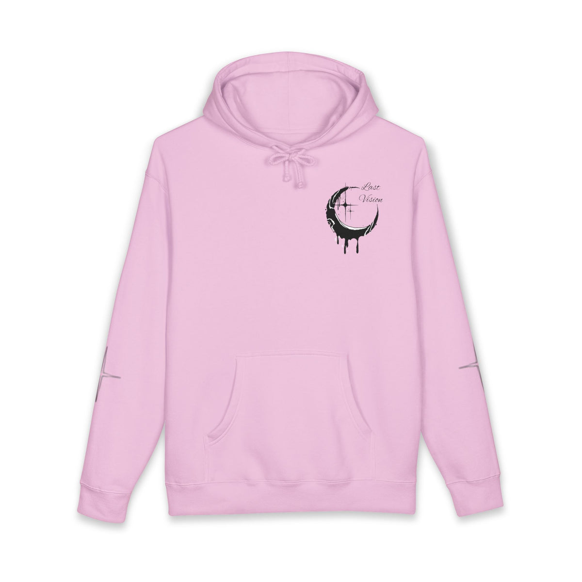 Moon Drip Hoodie — Gothic Crescent Last-Vision Graphic Sweatshirt