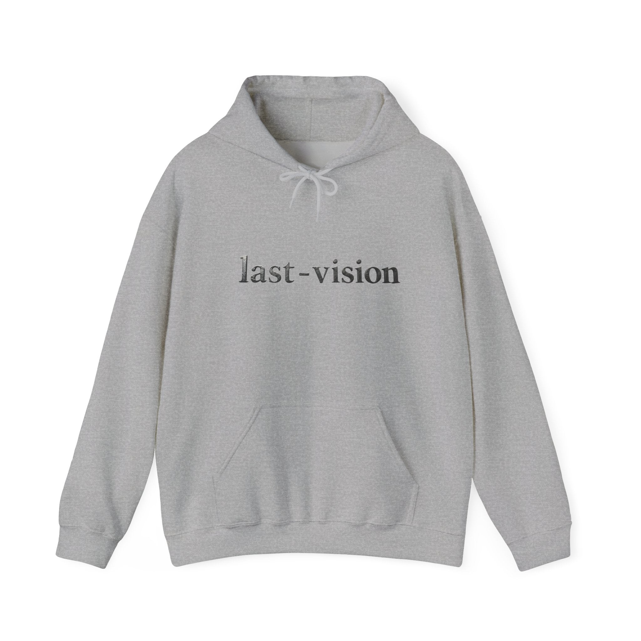 Last-Vision Minimalist Hoodie — Monochrome Logo Pullover