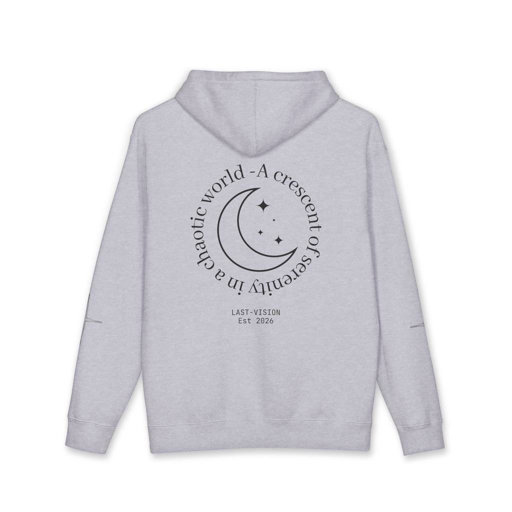 Moon Drip Hoodie — Gothic Crescent Last-Vision Graphic Sweatshirt