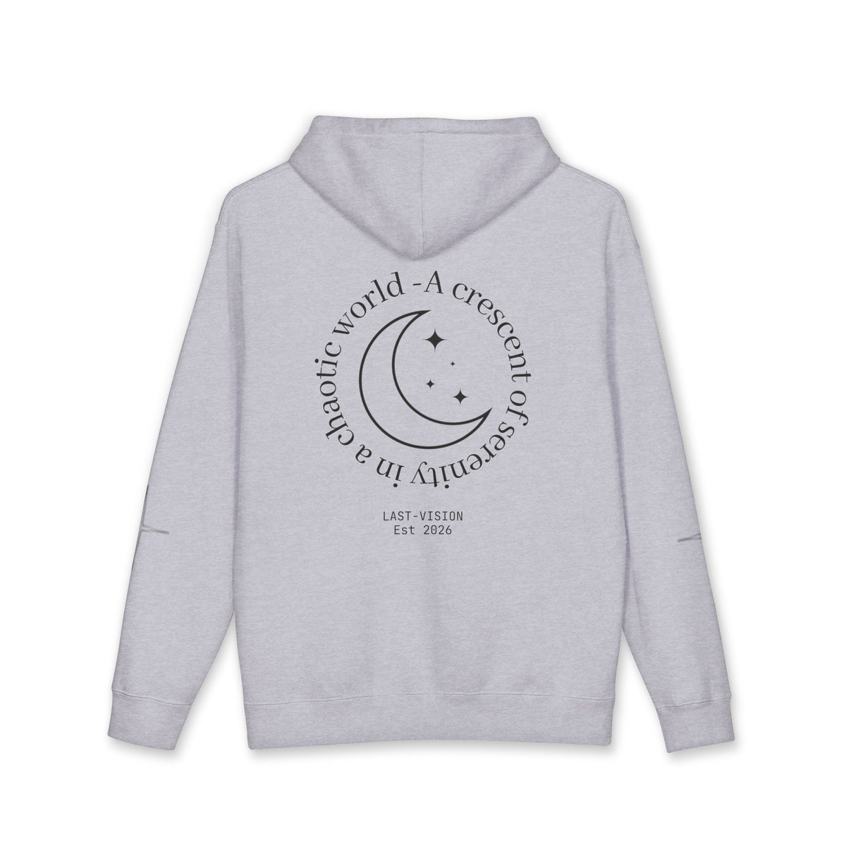Moon Drip Hoodie — Gothic Crescent Last-Vision Graphic Sweatshirt