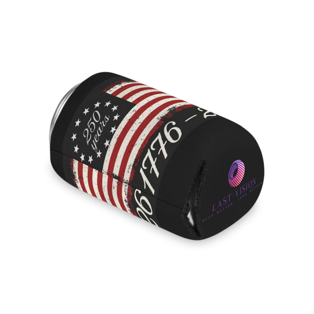 250 Years American Flag Can Cooler – 1776-2026 Patriotic Koozie