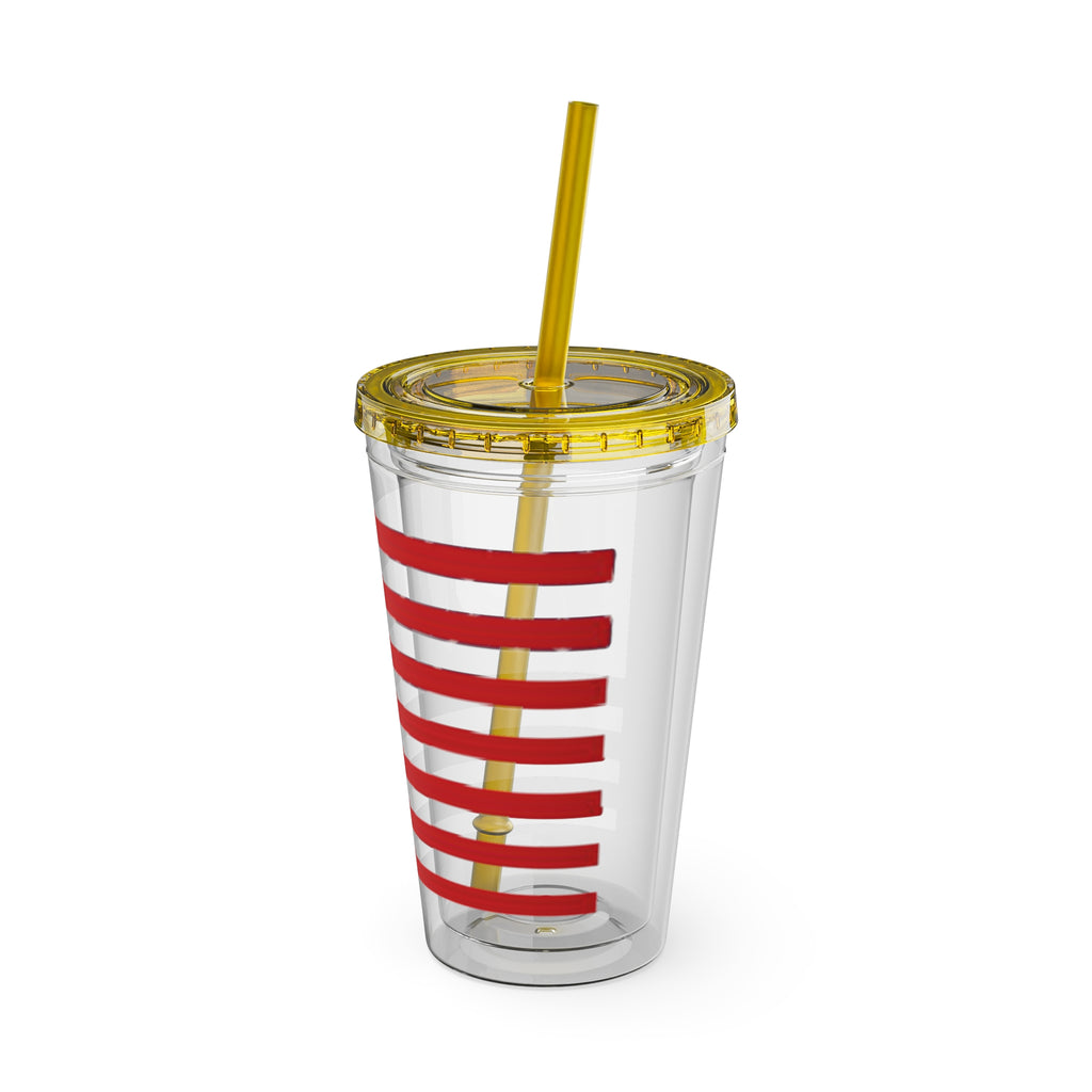 American Flag 16oz Tumbler with Straw – Patriotic USA Travel Cup