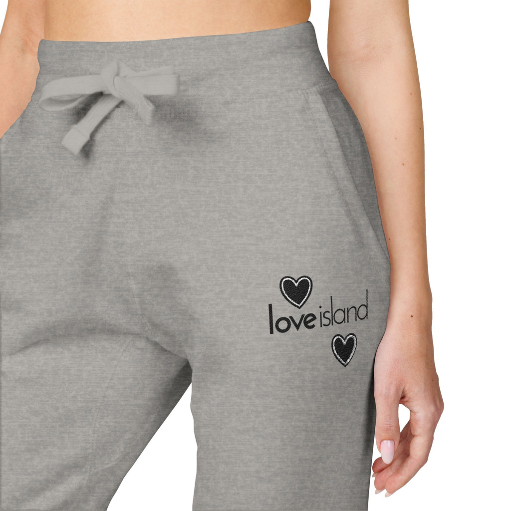 Love Island Embroidered Sweatpants — Cozy Fleece Joggers
